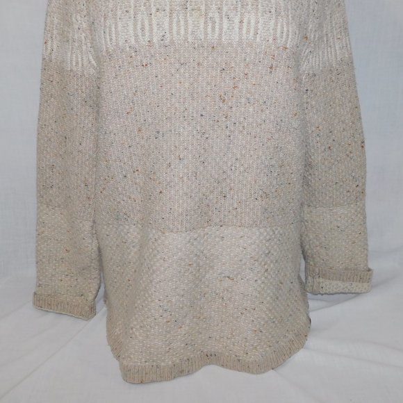 Woolrich Womens L cream beige speckled mock neck Wool Blend Sweater - Picture 3 of 14